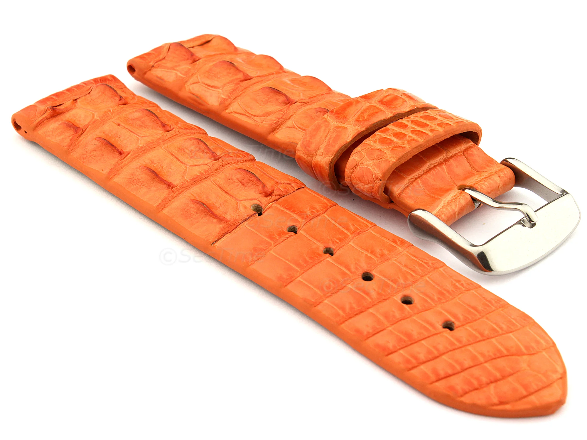 (image for) Genuine Alligator Leather Watch Strap FLORIDA Orange 20mm