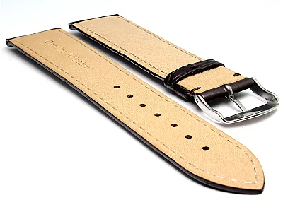 (image for) Genuine Alligator Leather Watch Strap Band Louisiana Dark Brown 18mm (1)