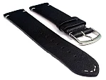 (image for) Short Genuine Leather Watch Strap Band Art Black/White 10mm