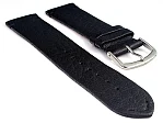 (image for) Short Genuine Leather Watch Strap Band Art Black/Black 10mm