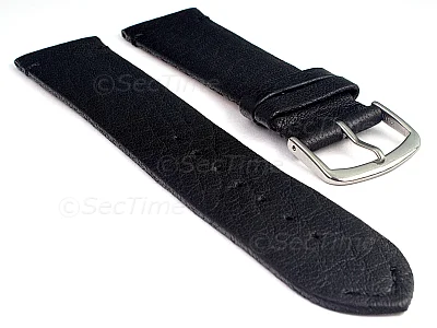 (image for) Genuine Leather Watch Strap Band Art Black/Black 20mm