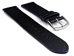 (image for) Short Genuine Leather Watch Strap Band Art Black/Blue 10mm