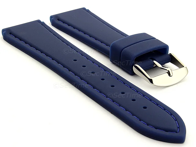 (image for) Notched Corners Silicone Watch Strap Waterproof Astro Blue / Blue 18mm
