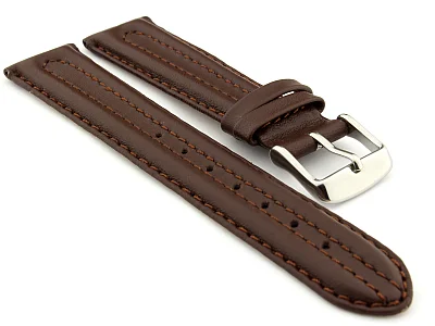 (image for) WATCH STRAP BASEL Genuine Leather Dark Brown/Brown 18mm 