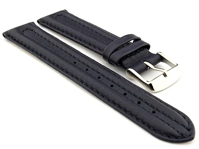 (image for) WATCH STRAP BASEL Genuine Leather Navy Blue/Blue 18mm 