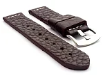 (image for) Genuine Leather Watch Strap Band Basta Dark Brown/White 20mm