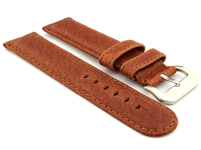 (image for) Genuine Buffalo Leather WATCH STRAP Bizon Brown 22mm