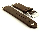 (image for) Genuine Leather Vintage Style Watch Strap Blacksmith Dark Brown 20mm