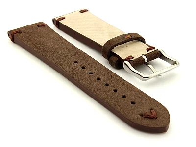 (image for) Suede Leather Retro Style Watch Strap Blacksmith Plus Dark Brown 20mm (1)