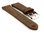 (image for) Suede Leather Retro Style Watch Strap Blacksmith Plus Dark Brown 24mm