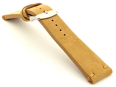 (image for) Suede Leather Retro Style Watch Strap Blacksmith Plus Light Brown 24mm (2)