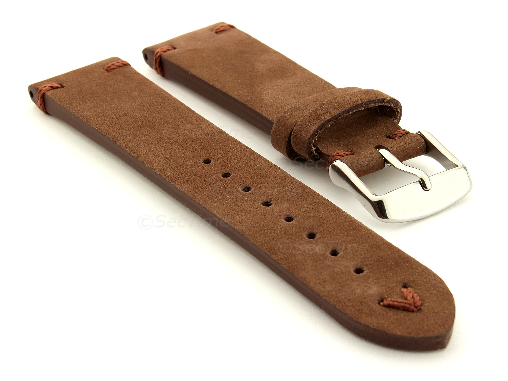 (image for) Suede Leather Retro Style Watch Strap Blacksmith Plus Cocoa 20mm