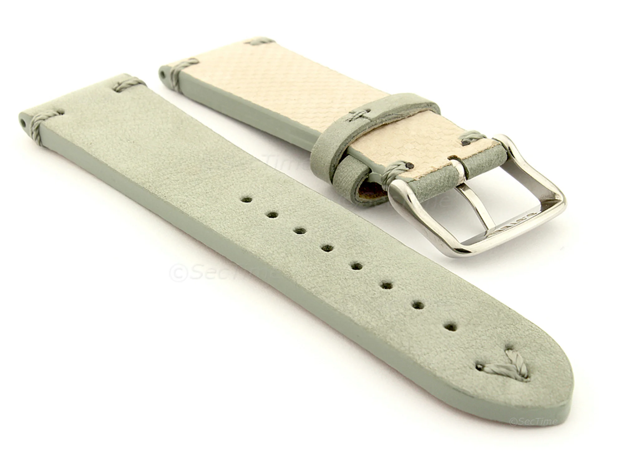 (image for) Suede Leather Retro Style Watch Strap Blacksmith Plus Grey 20mm (1)