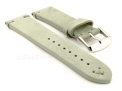 (image for) Suede Leather Retro Style Watch Strap Blacksmith Plus Grey 18mm