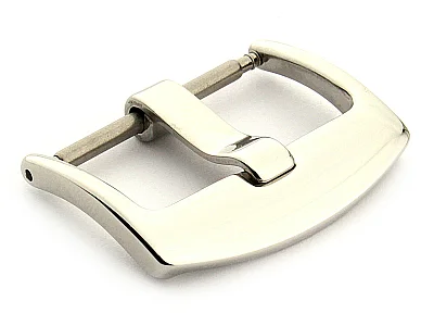 (image for) Polished Silver-Coloured Stainless Steel Watch Strap Buckle BRD 22mm