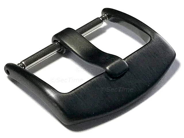 (image for) Brushed Black (PVD) Stainless Steel Watch Strap Buckle BRD 20mm