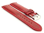 (image for) Leather Watch Strap fits Breitling Red / Red 20mm