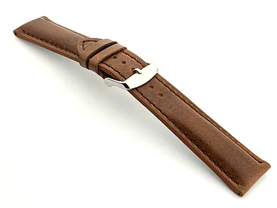 (image for) Leather Watch Strap fits Breitling Brown / Brown 20mm (1)