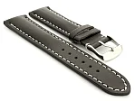 (image for) Leather Watch Strap fits Breitling Black / White 20mm