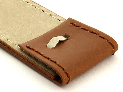(image for) Bund Watch Strap, Leather, Wrist Pad Brown 20mm (3)