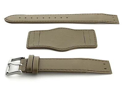 (image for) Bund Watch Strap, Leather, Wrist Pad Mud 18mm (1)