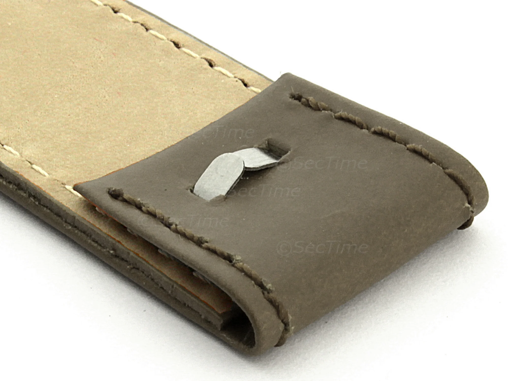 (image for) Bund Watch Strap, Leather, Wrist Pad Mud 18mm (3)