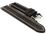 (image for) Genuine Leather WATCH STRAP Catalonia WAXED LINING Black/White 18mm