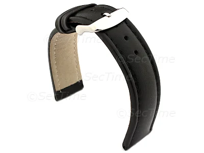 (image for) Genuine Leather WRISTWATCH STRAP Cavalier Black/Black 20mm