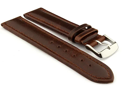 (image for) Genuine Leather WRISTWATCH STRAP Cavalier Dark Brown/Brown 18mm (1)