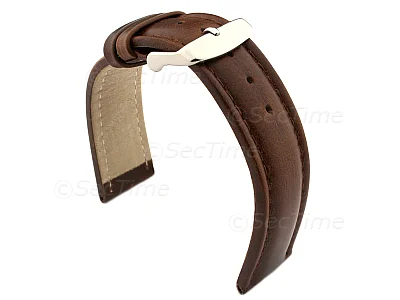 (image for) Genuine Leather WRISTWATCH STRAP Cavalier Dark Brown/Brown 22mm
