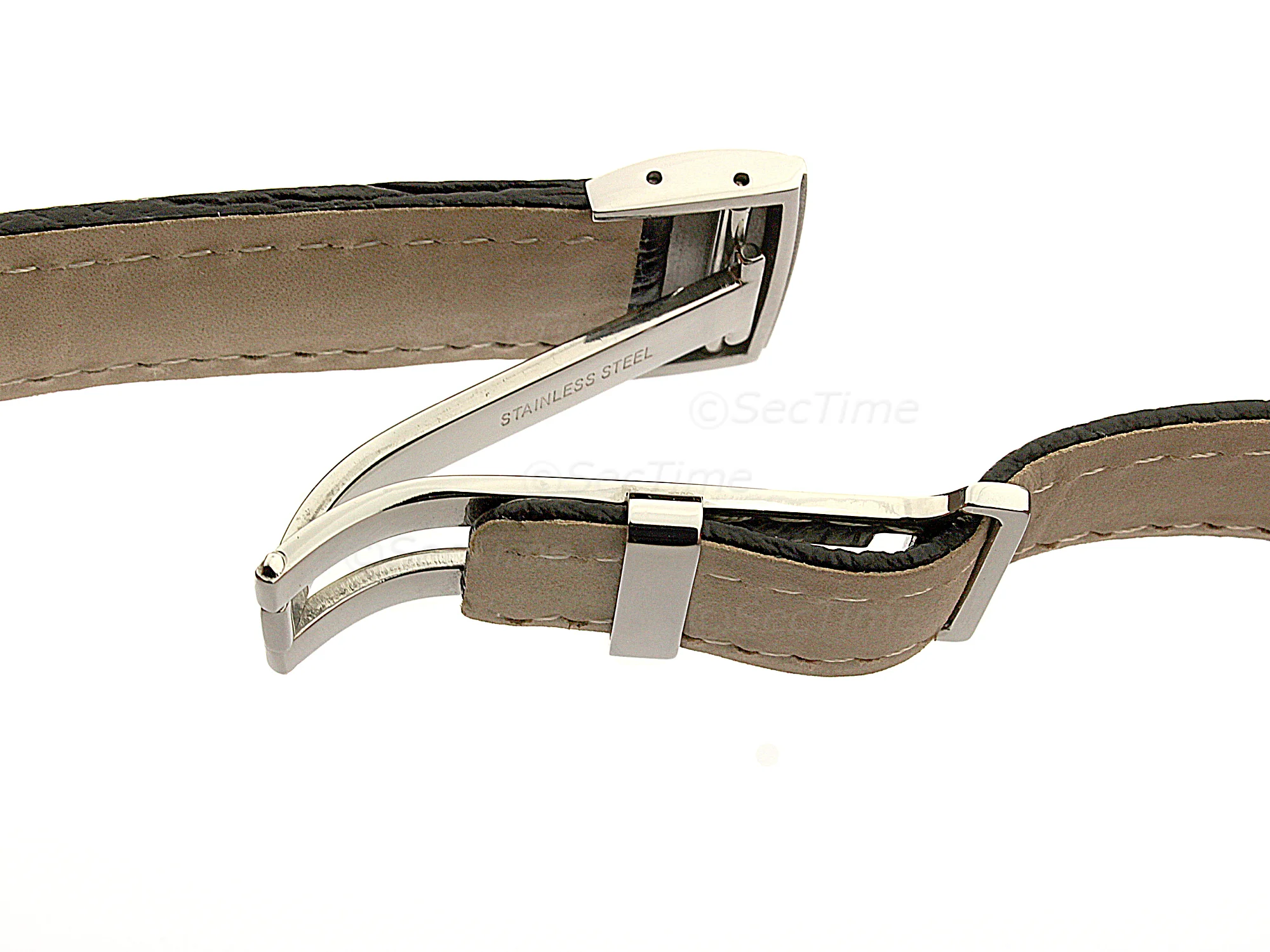 (image for) 20mm Polished Silver-Coloured Deployant Clasp for Breitling Style Watch Straps (2)