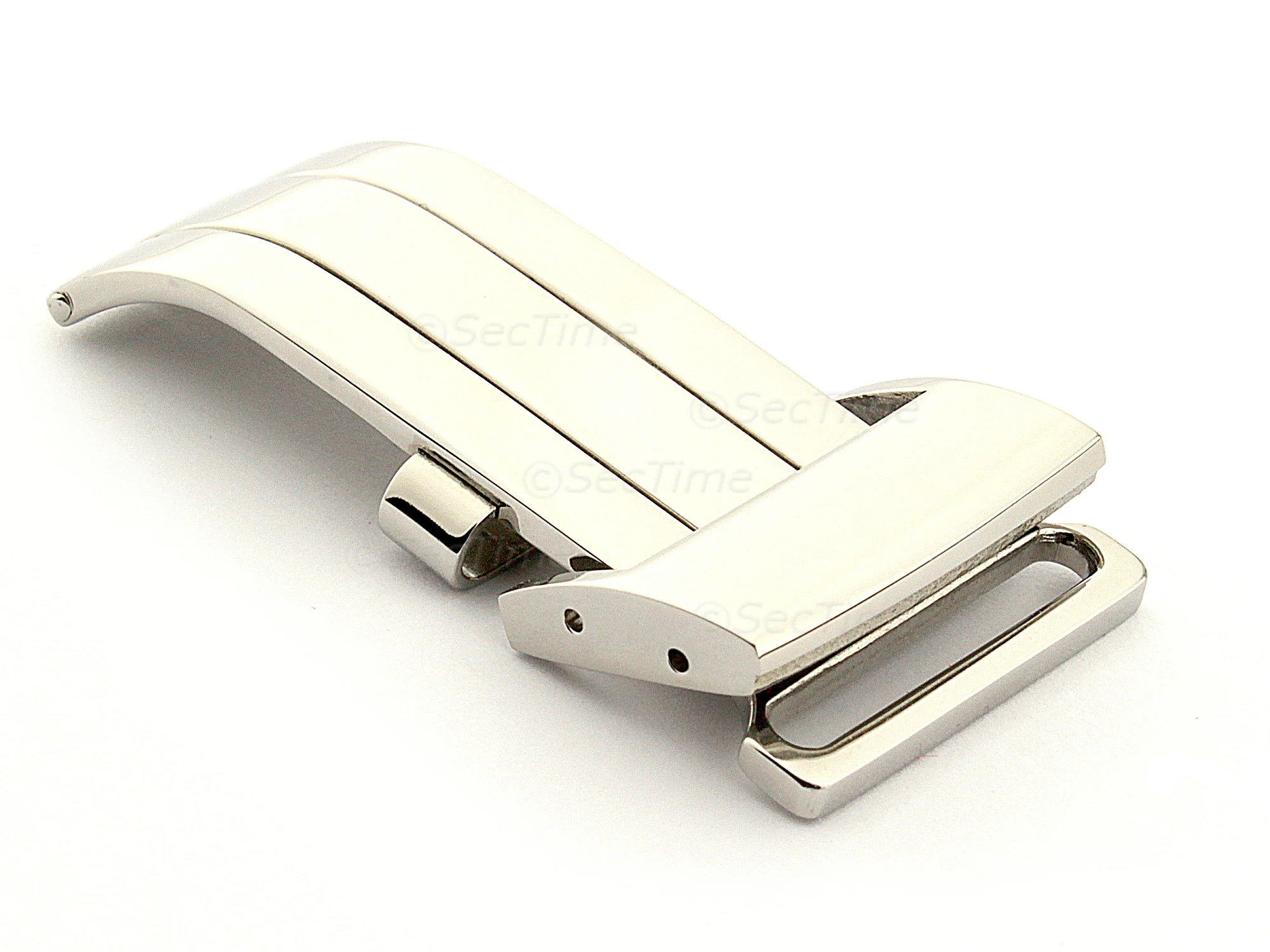 (image for) 20mm Polished Silver-Coloured Deployant Clasp for Breitling Style Watch Straps