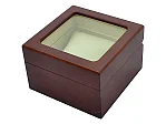 (image for) Classic Wooden Watch Box for 1 Wristwatch with Glass Lid Brown