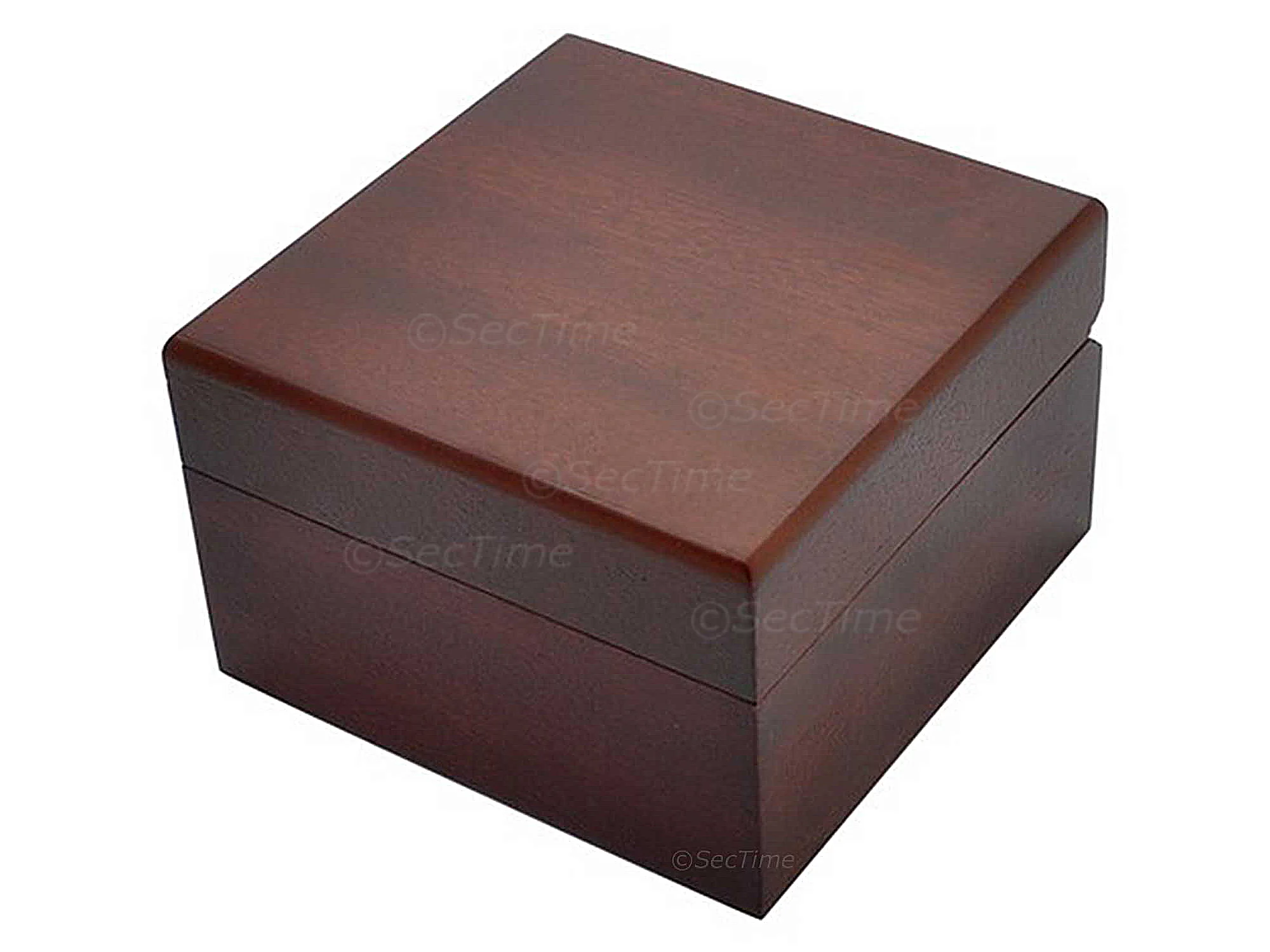 (image for) Classic Wooden Watch Box for 1 Wristwatch with Veluor Cushion - Brown