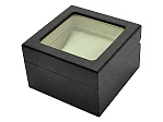 (image for) Classic Wooden Watch Box for 1 Wristwatch with Glass Lid Black