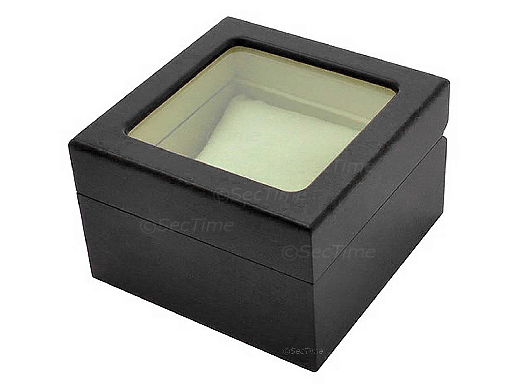 (image for) Classic Wooden Watch Box for 1 Wristwatch with Glass Lid Black