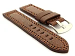 (image for) Panerai Style Waterpoof Leather Watch Strap CONSTANTINE Dark Brown 26mm