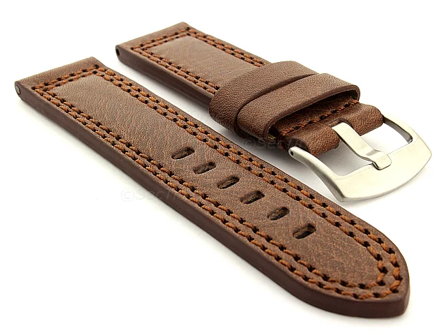 (image for) Panerai Style Waterpoof Leather Watch Strap CONSTANTINE Dark Brown 26mm