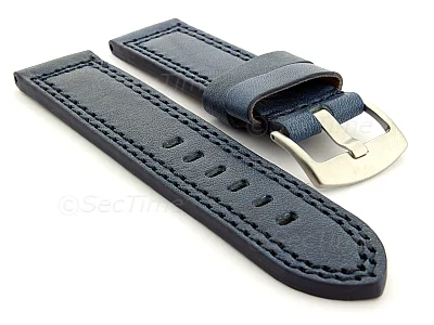 (image for) Panerai Style Waterpoof Leather Watch Strap CONSTANTINE Blue 24mm