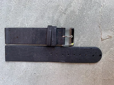 (image for) Real Cork Watch Strap Band Vegan Black 20mm (3)