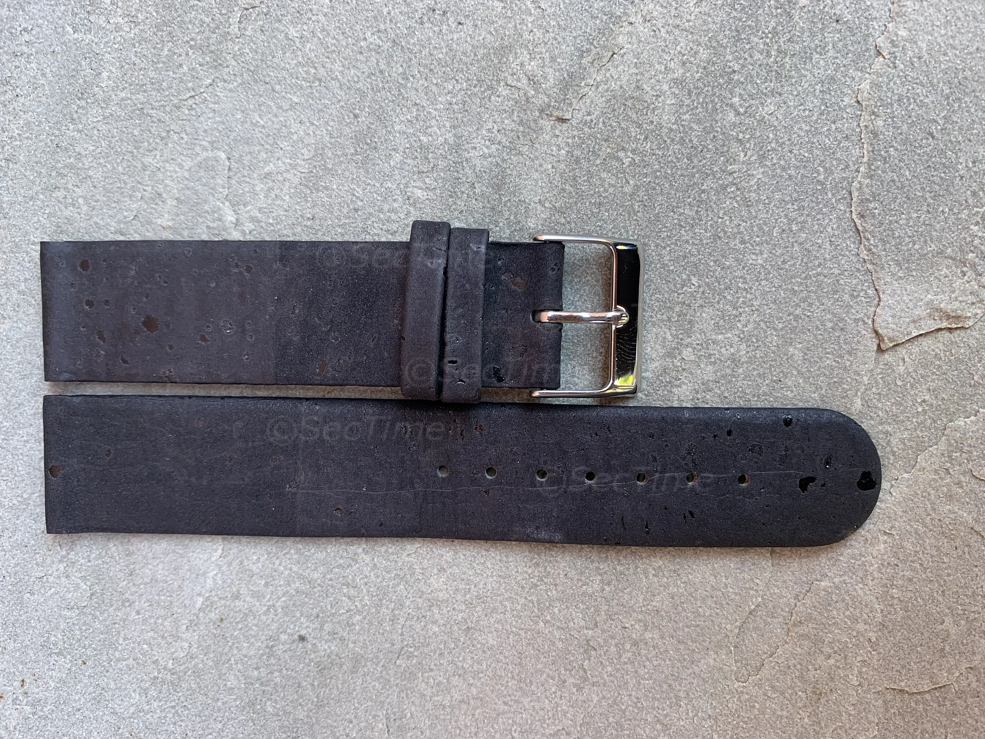 (image for) Real Cork Watch Strap Band Vegan Black 20mm (3)