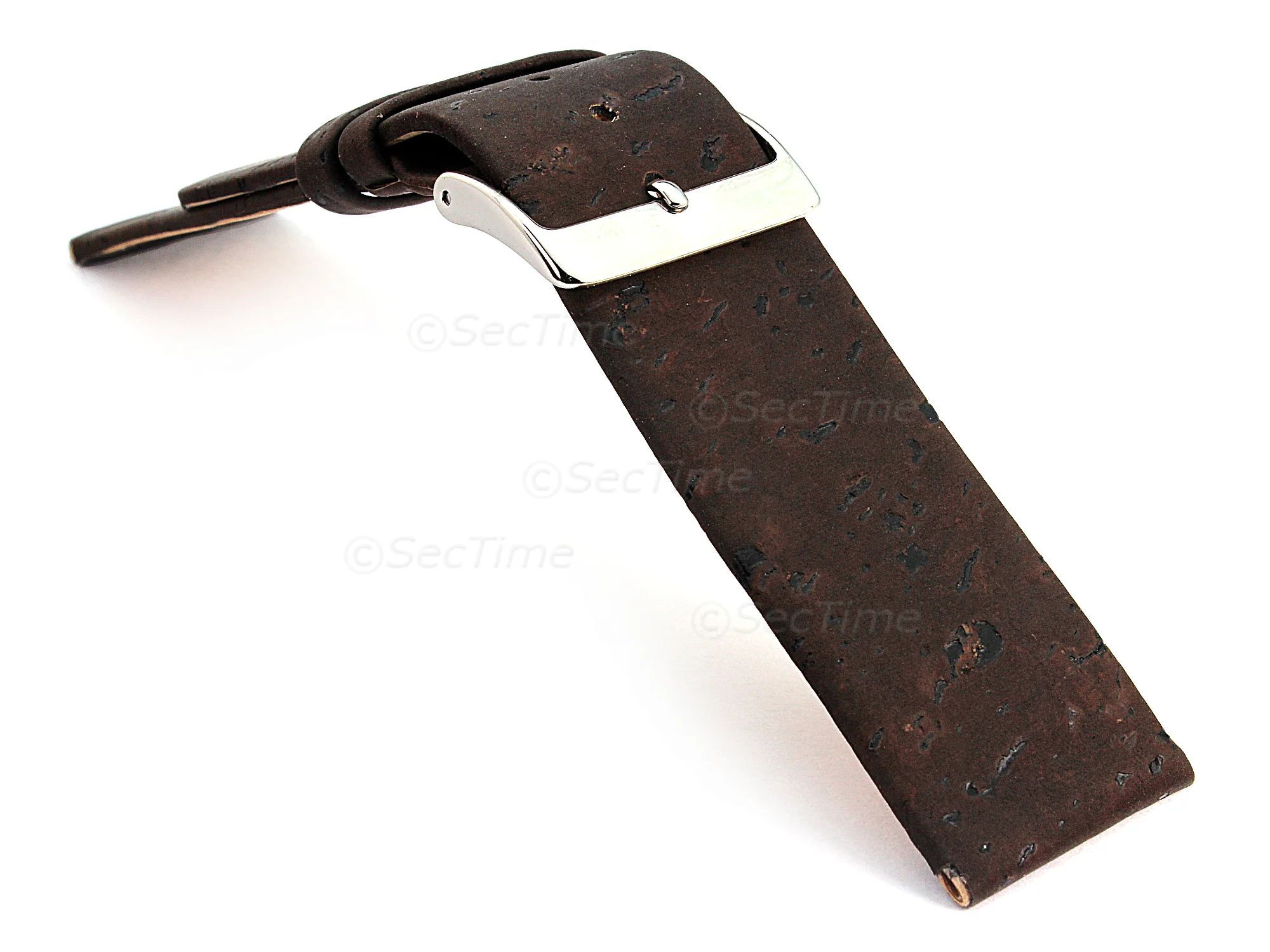 (image for) Real Cork Watch Strap Band Vegan Dark Brown 12mm (2)