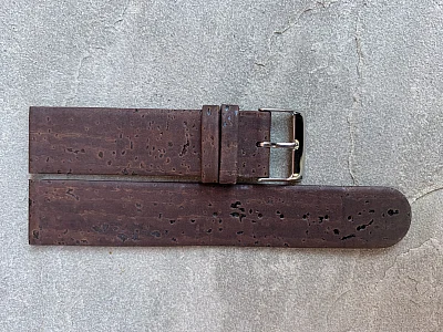 (image for) Real Cork Watch Strap Band Vegan Dark Brown 18mm (3)