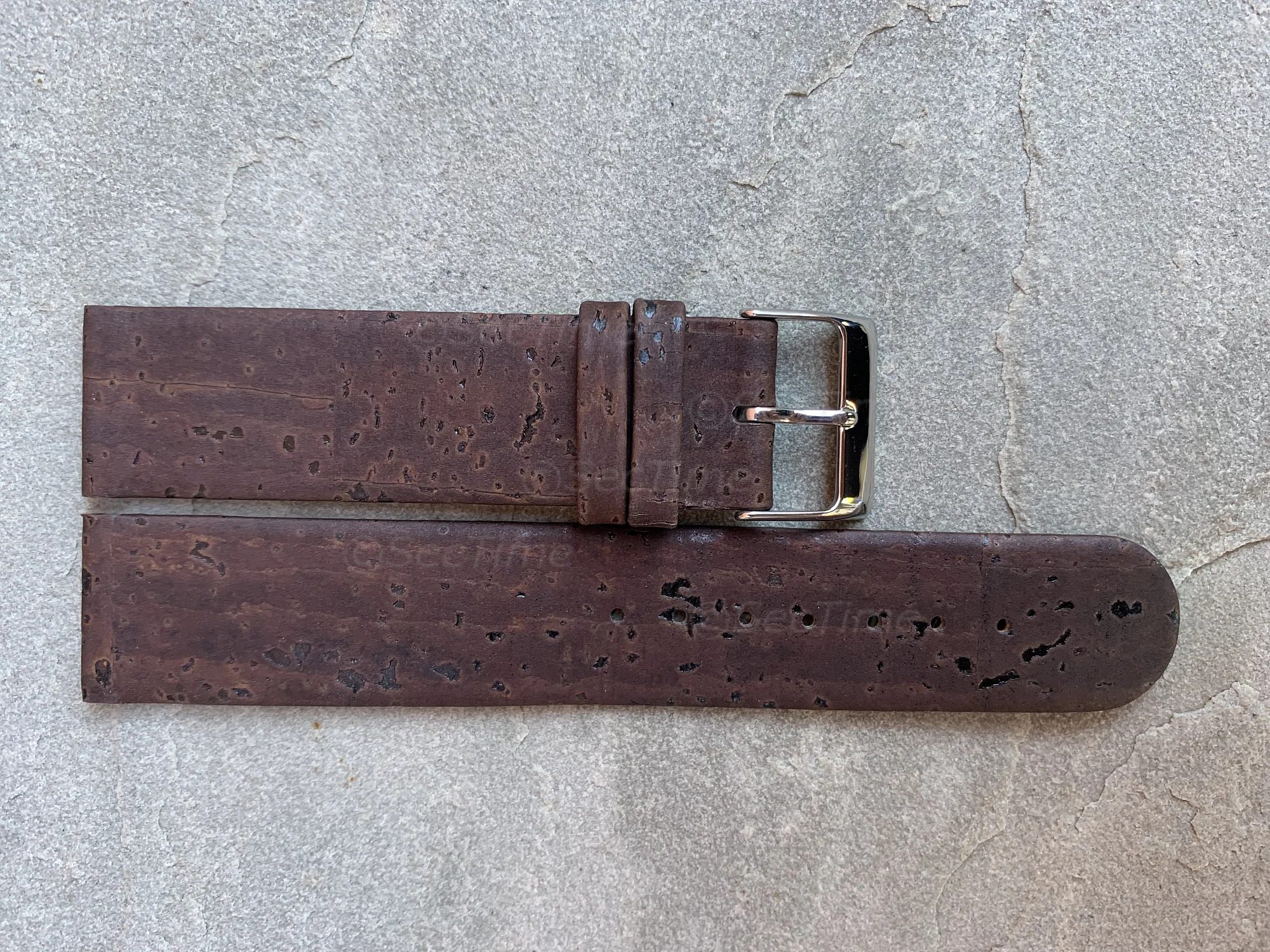 (image for) Real Cork Watch Strap Band Vegan Dark Brown 18mm (3)