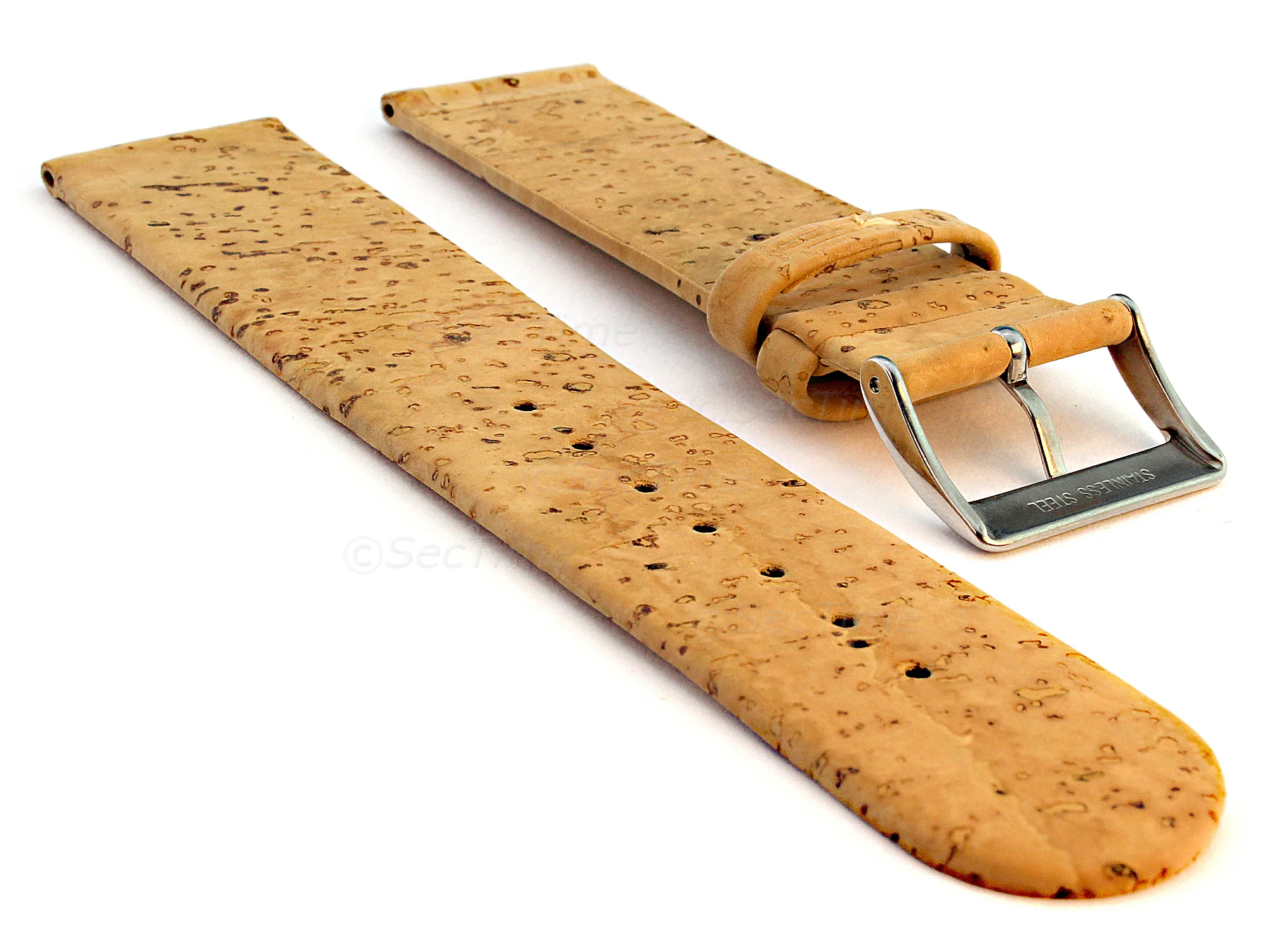 (image for) Real Cork Watch Strap Band Vegan Brown 12mm (1)