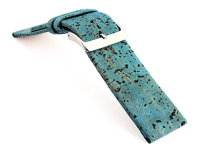 (image for) Real Cork Watch Strap Band Vegan Blue 12mm (2)