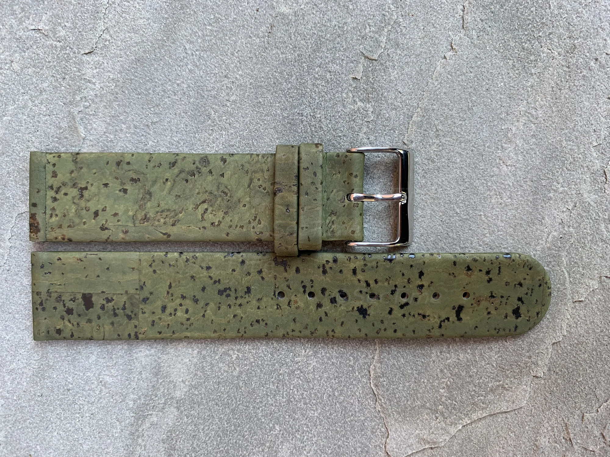 (image for) Real Cork Watch Strap Band Vegan Olive Green 14mm (3)