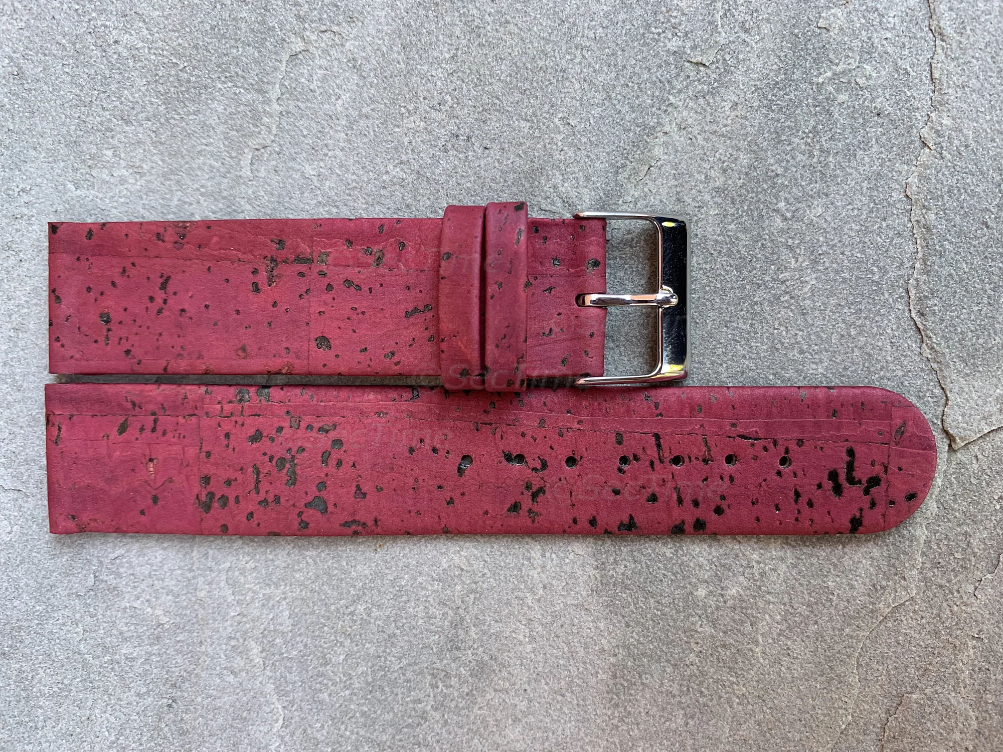 (image for) Real Cork Watch Strap Band Vegan Maroon 12mm (3)