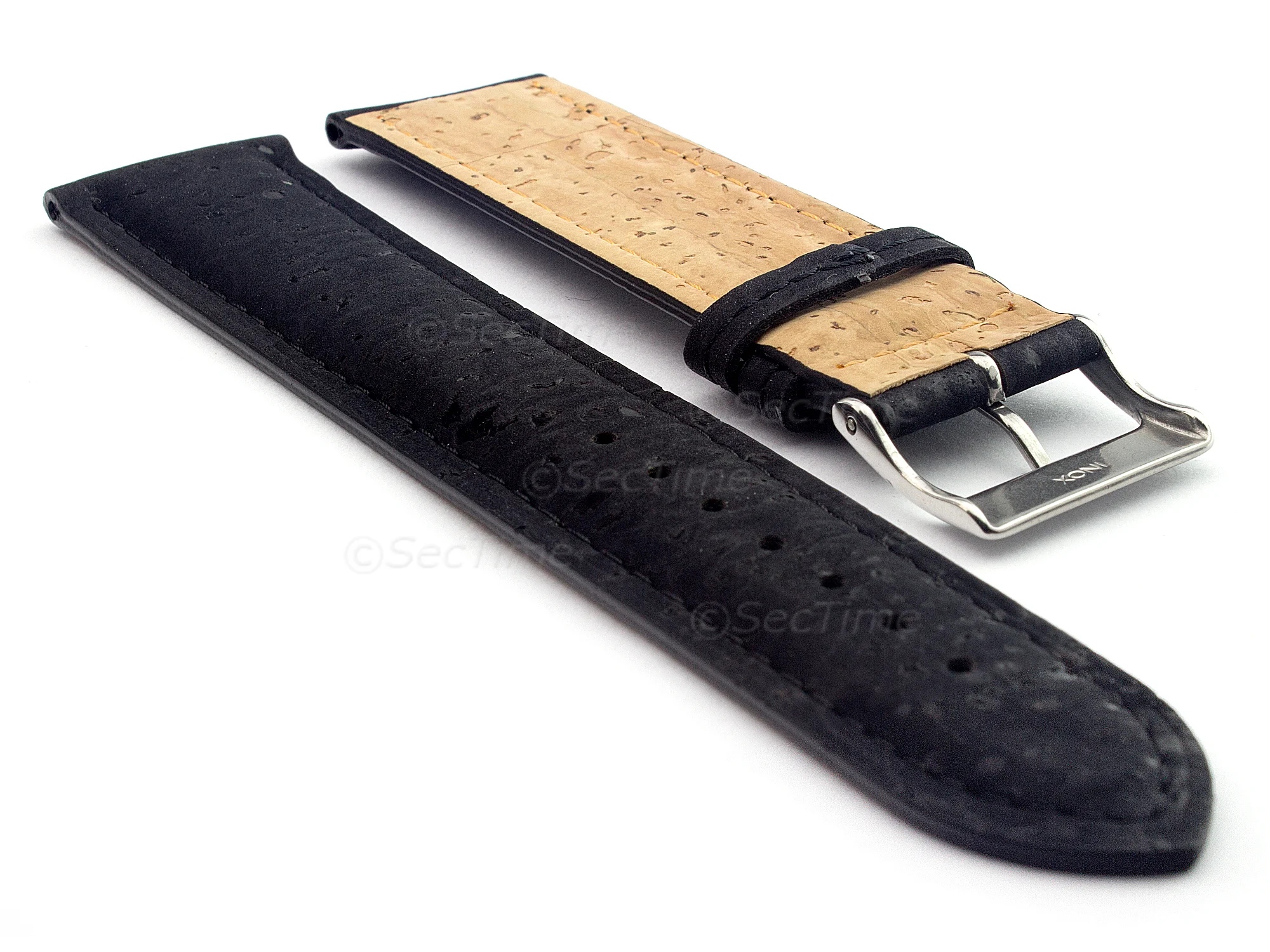 (image for) Real Cork Watch Strap Band Vegan - VIP Black 20mm (1)
