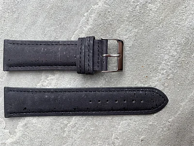 (image for) Real Cork Watch Strap Band Vegan - VIP Black 22mm (2)